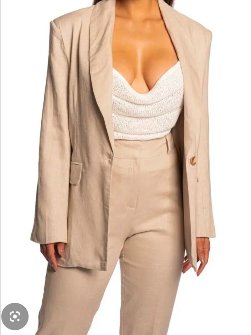 NWT Set of 2 Jluxlabel Linen Blazers Ivory & Chocolate (M)